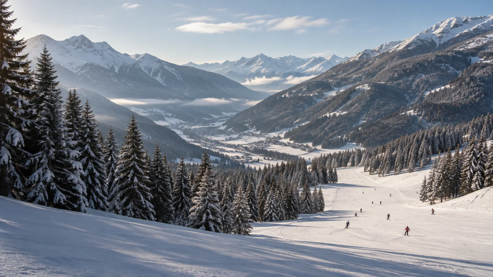 Paesaggio alpino innevato in Trentino